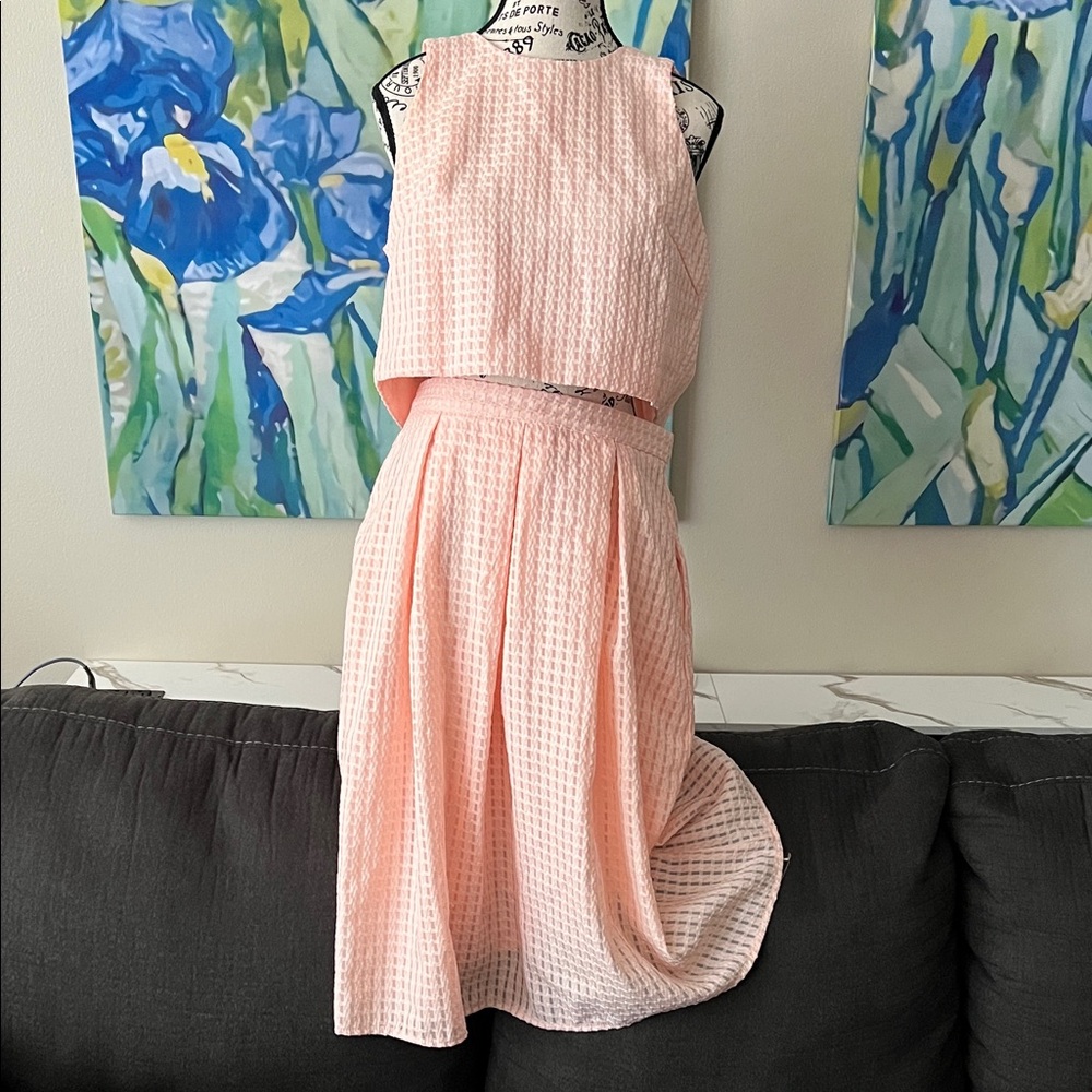 Lulu's Blush Pink Textured Sleeveless 2 Piece Set